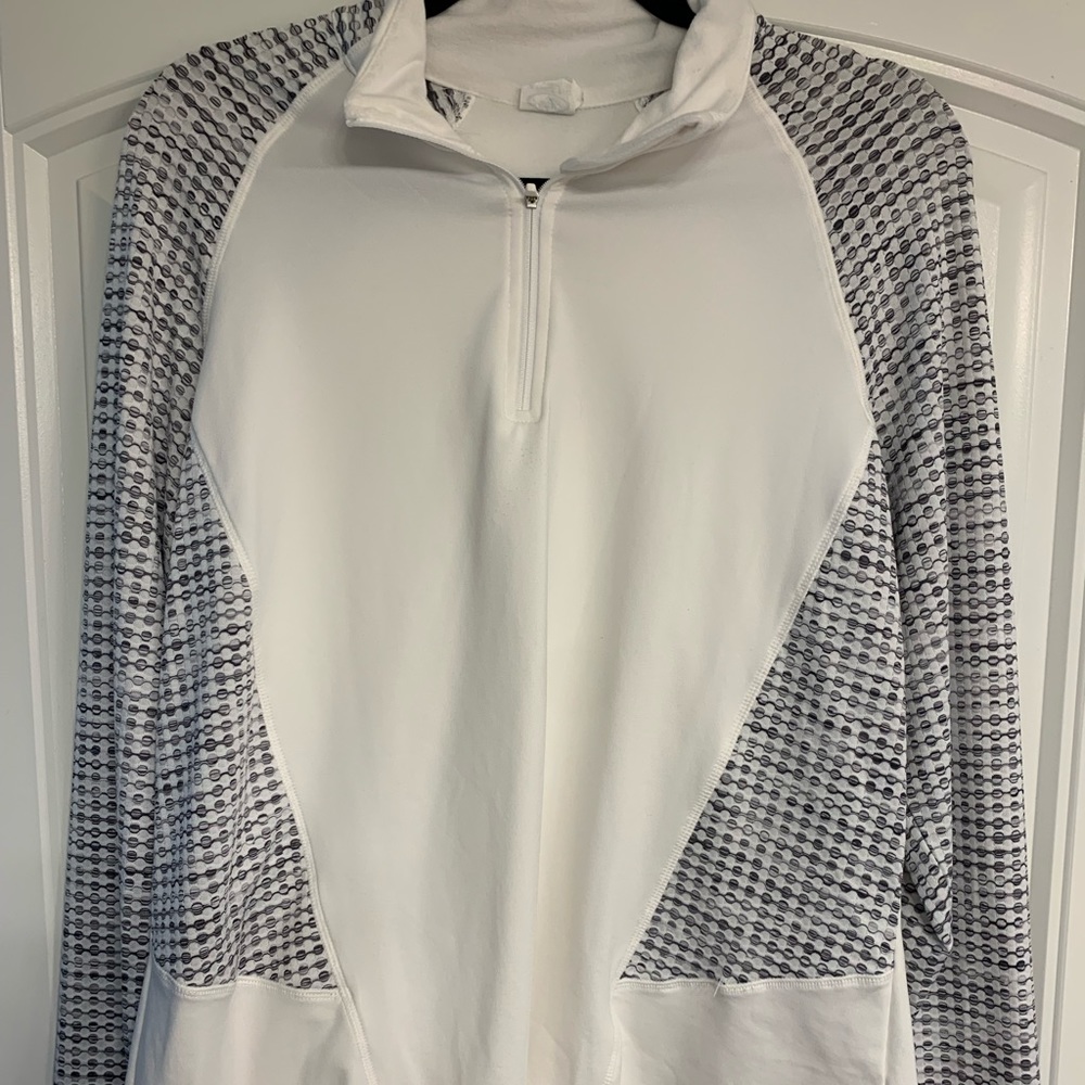 Athletic Works 16/18 size 1/2 zip grey and white pull over